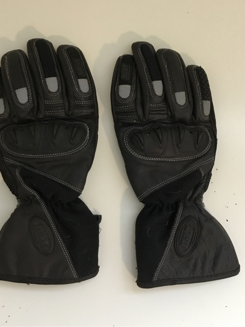 Black Leather Motorcycle Gloves